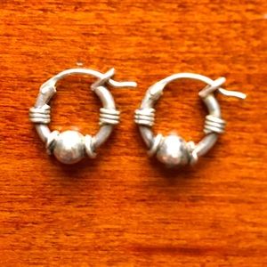 Tiny Silver hoop earrings